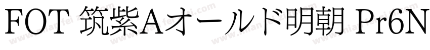 FOT 筑紫Aオールド明朝 Pr6N E Regular字体转换